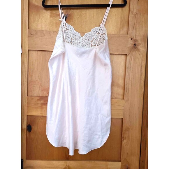 Vintage Y2K Coquette Girly Soft Girl Era Dainty Pink Satin Tank Top Lace MEDIUM - Picture 6 of 6